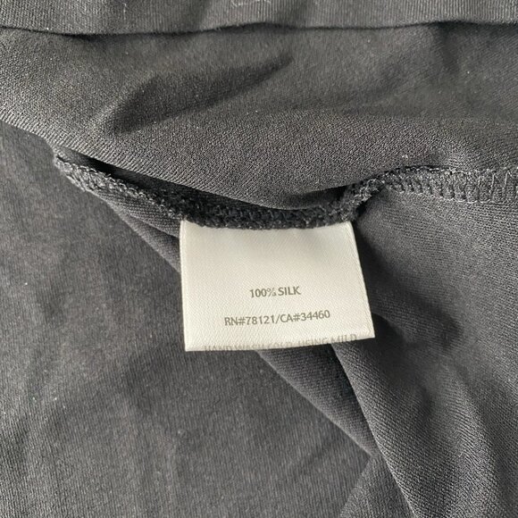 Eileen Fisher Size XL Black 100% Silk Scoop Neck Tank Shell Minimalist Capsule - Picture 4 of 8